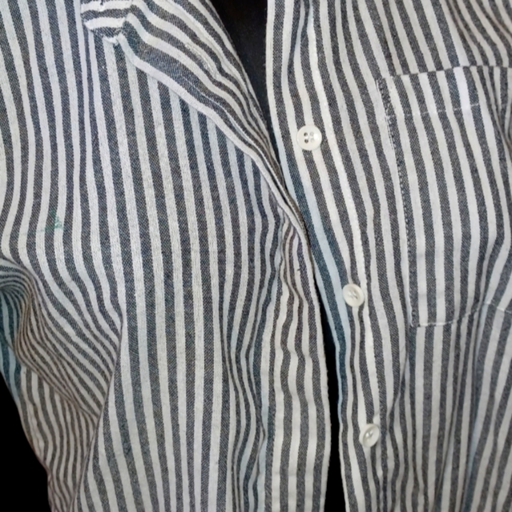 Striped button down croptop